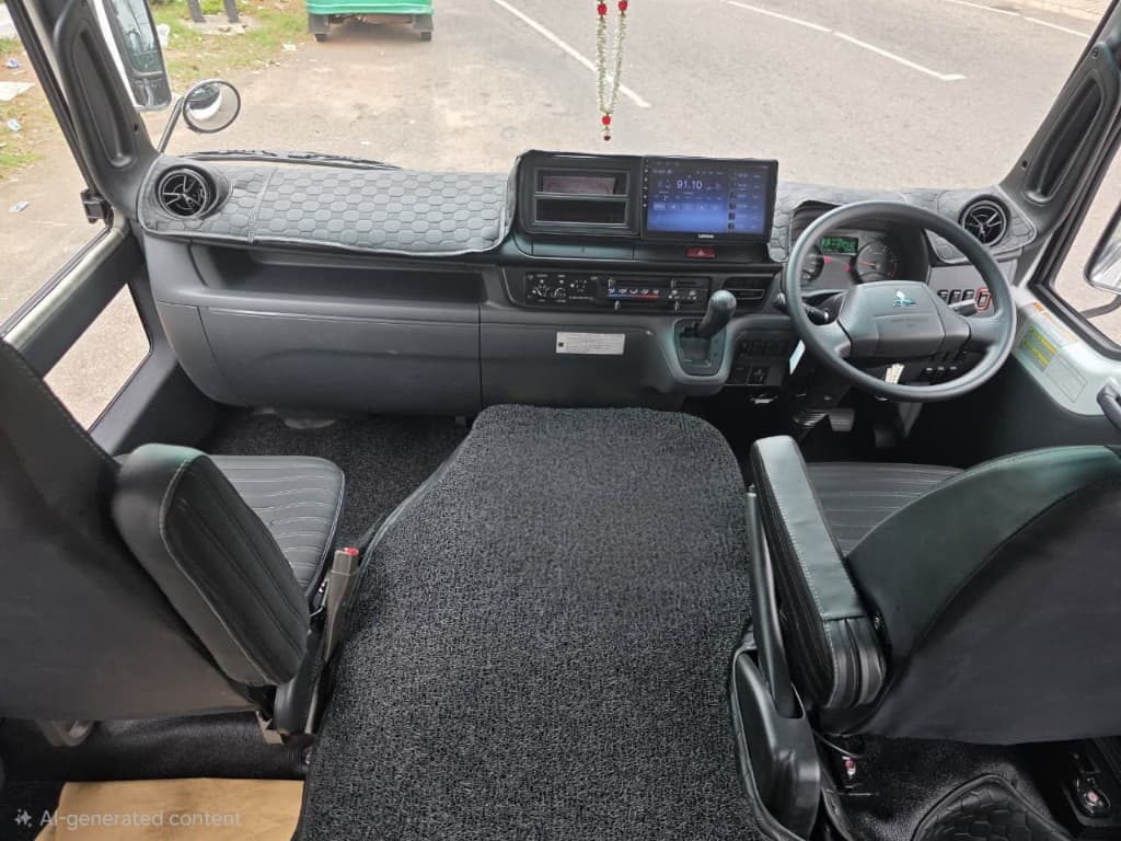 Modern dashboard with front camera and driver controls